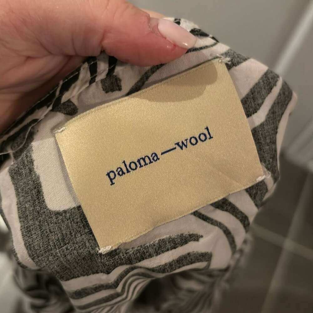 *READ-FLAWS* Paloma Wool Lera Psychedelic Zebra Black & White Swirl Crop Top - Picture 4 of 15